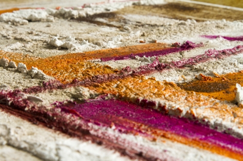 Strukturpaste, Farbe und Kaffee